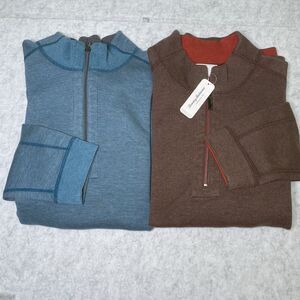 Lot 2 New Tommy Bahama XLT Reversible 1/4 Quarter Zip Pullover Mens Sweatshirt